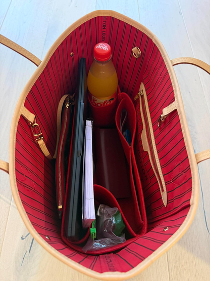 Organizer med flaskelomme tilpasset Louis Vuitton Speedy & Neverfull